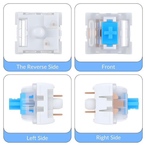 FdcZeyxior 50 3 PCS Mechanical Keyboard Switches Keyboard Clicker Pin Blue Switch Replacement Keyboards Keys