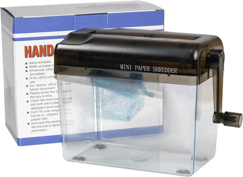 JIKIOU Mini Hand Shredder, Portable Paper Shredder for Home Office, Black