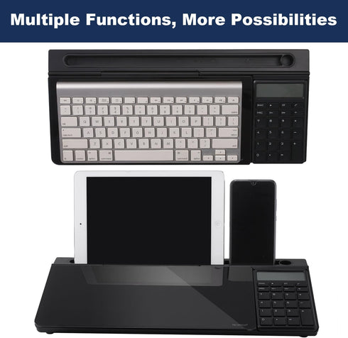 Small Glass Desktop Dry-Erase Board - Computer Keyboard Stand with Drawer, White Board Surface Pad, Desk Organizers for