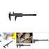 Plastic Vernier Caliper 150mm, High Accuracy 0.05mm Resolution, Double Sided Scale for Makeup, Student, Home (Black)