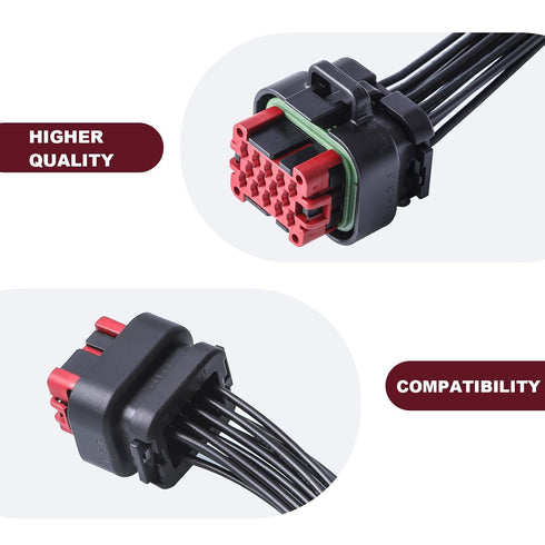 30CM (14 ECU Connector Pins, Car Waterproof AMP Automotive ECU Connector, Auto Plug Socket Universal Housing, pin)