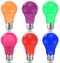 Colored Light Bulbs, 6 Pack - 9W (60W Equivalent) E26 Base for Halloween Christmas Party Lighting