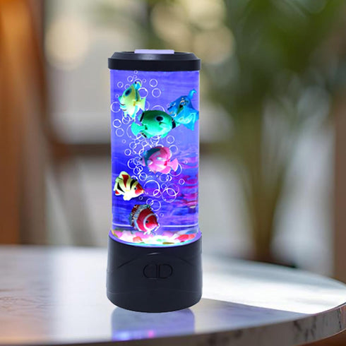 Bubble Fish Lamp Electric Fish Tank Table Lamp Fake Aquarium with Color LED Changing Light Gift for Kids Men Women Home