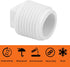 20Pack 1/2 Inch PVC Male Threaded Pipe End Cap, SCH40 PVC NPT Male Plug for Plumbing Water Line