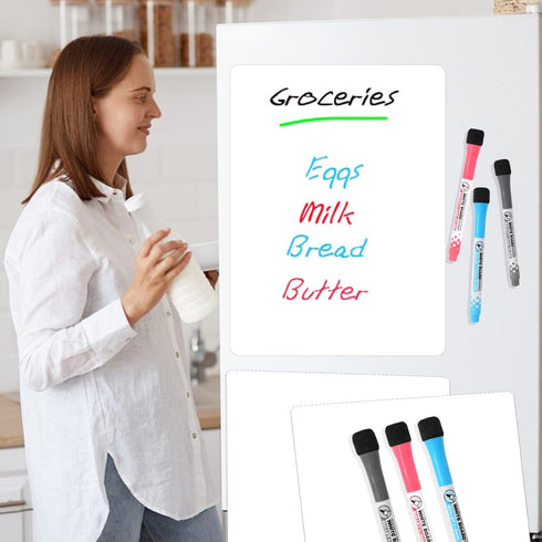 Magnetic Whiteboard for Fridge, 16.54x11.81'' Dry Erase Board with 3 Markers, Great Wipeable Board for Home