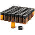 50 Pcs 3ml Amber Glass Essential Oil Bottles, Empty Refillable Travel Vials with Screw Caps for Lab Chemicals