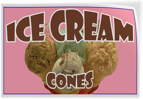 Fastasticdeals Decal Stickers Multiple Sizes Ice Cream Cones Restaurant Cafe Bar B Industrial