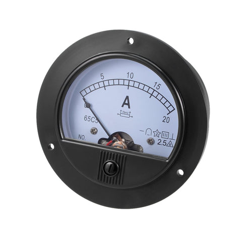 uxcell DC 0-20A Analog Current Panel Meter 65C5 for Circuit Testing, Charging Battery Gauge (Pack of 1)