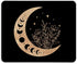 Black Gold Moon Mouse Pad, 9.4 x 7.9 Inch, Boho Non-Slip Rubber Mat for Desk