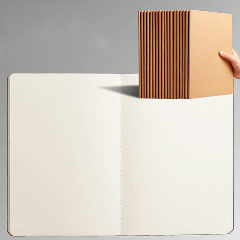 Nicunom 30 Pack A5 Kraft Notebooks, Bulk Blank Journals for Kids, 60 Pages, 8.3x5.5 inch Travel Journal Unlined