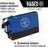 Klein Tools 55559 Stand-Up Zipper Bag Tool Pouch with Carabiners, 7-Inch Blue and 14-Inch Gray Utility Bags with Reinforced Bottom, 2-Pack by Klein Tools