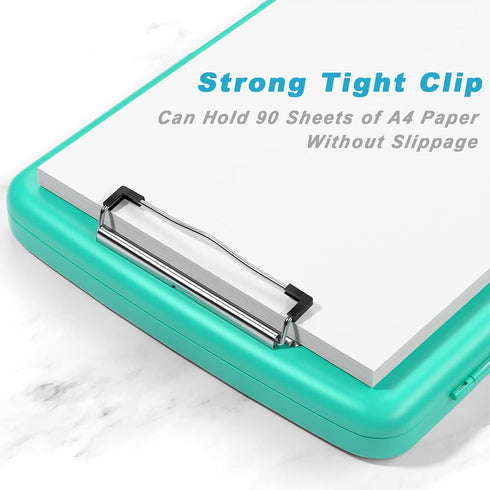 Rimilak Plastic Clipboard with Storage - High Capacity Nursing Clipboards with Pen Holder (Green)
