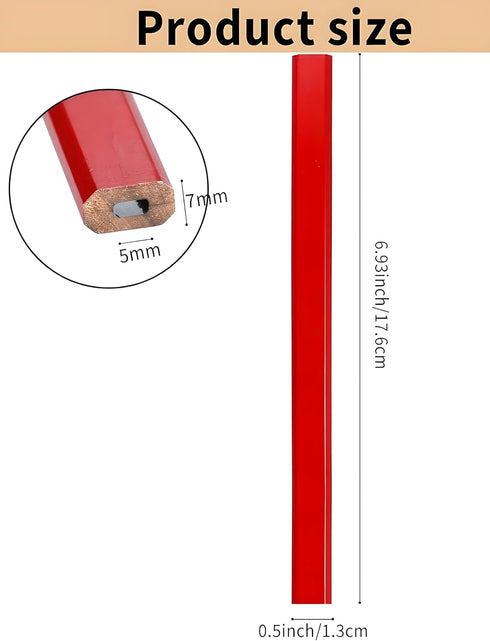 Set 20 2 Bexter Carpenter Pencil with Sharpeners Red Flat Woodworking Marking Tools + Sharpeners for Construction