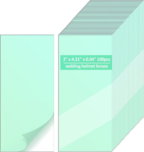 Tucnoeu 100pcs Welding Lens 2x4.21x0.04Inch Transparent Welding Lens for Hood Accessories - Clear