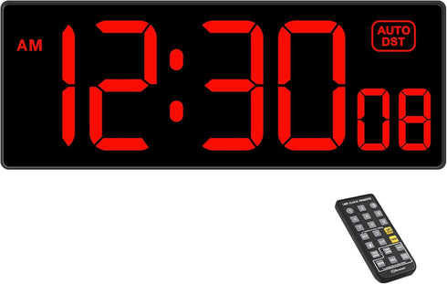 Soobest Digital Wall Clock with Seconds for Gym, Remote Countdown Timer Large