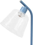 LD1080-BLU 16" Simple Designs Sleek Essentials Modern Industrial Metal Desk Lamp with Clear Glass Shade, for Office