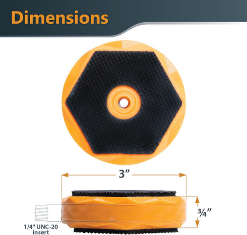 POWERTEC T Track & Work Bench Stops Plus Work Grippers and Finishing Cone Fits 3/4" Bench Dog Hole, Bench Dog Cookies for Sanding, Routing, Finishing & Painting, 4PK (71820)