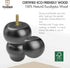 TCHOSUZ 4 inch 10cm Pack 4 M8 / Wooden Furniture Legs, of Classic Black Solid Wood Turned DIY Replacement Bun Feet