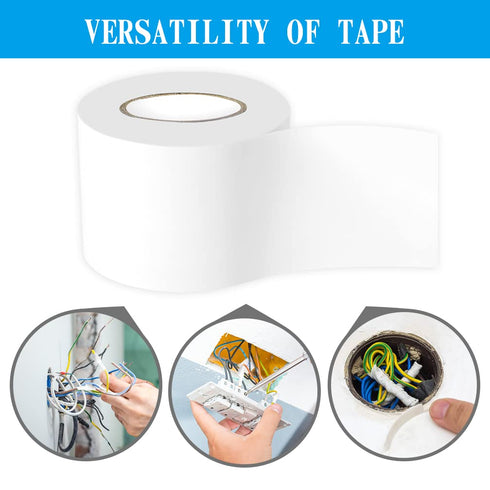 Maveek 2 Rolls Electrical Tape - 2 Inch Silicone Waterproof Repair Insulation Tape, Black and White, Self Adhesive