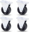 AUEAR 4 Pack 1.5 Inch Rubber Caster Wheels Heavy Duty Fixed Black Casters for Furniture