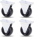 AUEAR 4 Pack 1.5 Inch Rubber Caster Wheels Heavy Duty Fixed Black Casters for Furniture
