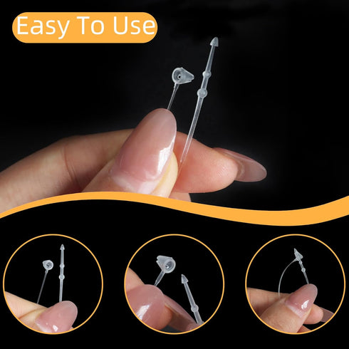 ZNBSIXP 1000 3 Inch Pcs Hang Prices Tag Fasteners Plastic Fasteners,Clear Snap Lock Pin Plastic Security Loop