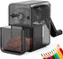 Manual Pencil Sharpener, Black, Stronger Helical Blade for Fast Sharpening, Ideal for Kids and Artists