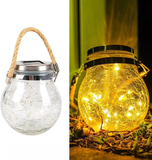 YZYOE LED Solar Wishing Bottle Lights,Outdoor Courtyard Decoration Glass Bottle Warm Light Pendant