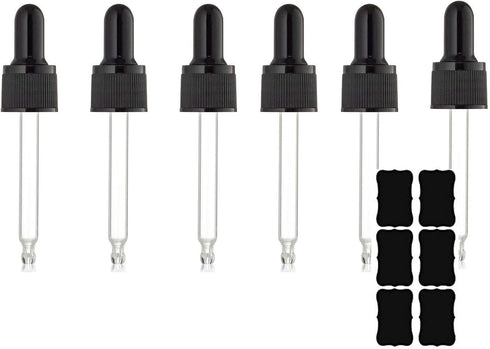 Glass Eye Droppers for Essential Oil, 15ml (1/2 Ounce), Compatible with Most 15 ml Essential Oil Brands