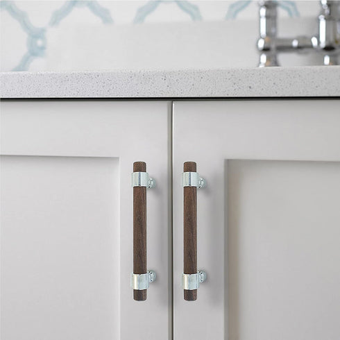3.5" (1, 3.5" Wood Drawer Pull Handle Dresser Knob Pulls Walnut Cabinet Pull Knobs Cupboard Furniture Hardware Hole