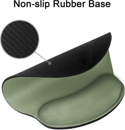 Britimes Green Mouse Pad, Ergonomic Mouse Pad with Wrist Support, Non-Slip Rubber Base for Home Office Gaming