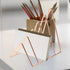 FOMIYES Rose Gold Iron Bookends Desk Organizer Triangular File and Book Stand Decorative Desktop Storage Rack