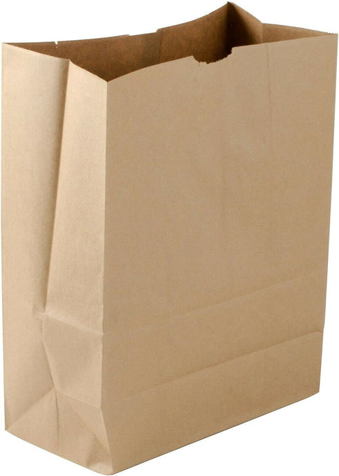 QQOUTLET 52 Lbs (200) Large Heavy Duty Kraft Brown Paper Barrel Sack Bag, Paper Bags for Grocery Shopping. Basis Weight