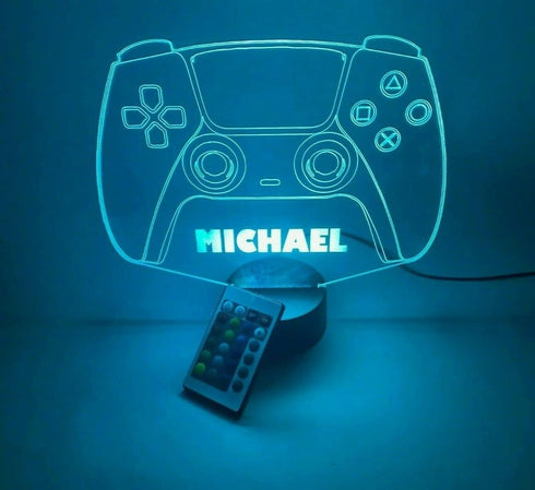 16 New Video Game Controller Gamer Name Gamertag Gaming Room Games Gift Night Light Up Table Desk Lamp LED Custom
