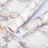 85" x15.8" White Brown Marble Contact Paper, Glossy Peel and Stick Wallpaper for Kitchen and Bathroom Countertops