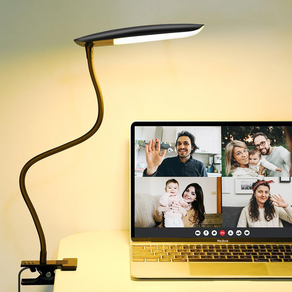 LiFMIRA Clip on Lamp USB Reading Light 3 Color Modes 3000-6000K and