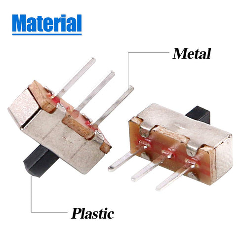 Glarks 50Pcs SS-12D00G3 2 Position SPDT 1P2T 3 Pin Mini Vertical Slide Switch for Arduino PCB Panel