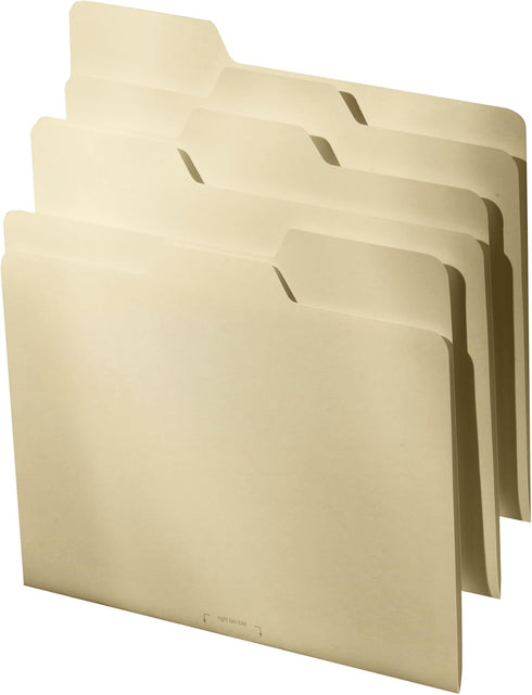 Tab File Folders Letter Size Third Cut, 9 Folders per Pack, Manila for College Students (FT07057)