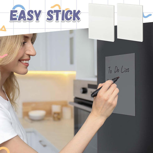 Gueevin 100 Sheets Transparent Sticky Notes / 5.5 x 8 Inch Extra Large Clear Self-Sticky Notes / Jumbo Translucent Paper