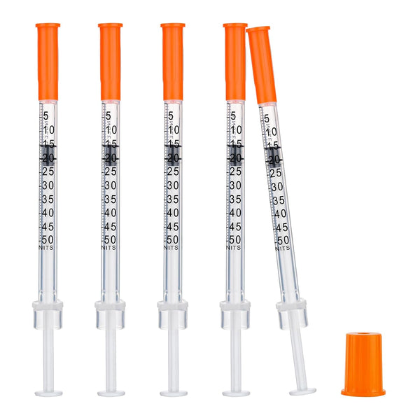 Maydeyy 100 Pack 31G-1/4"(6mm) 0.5cc Lab Supplies Disposable Liquid Measurement Tool, Individually Wrapped