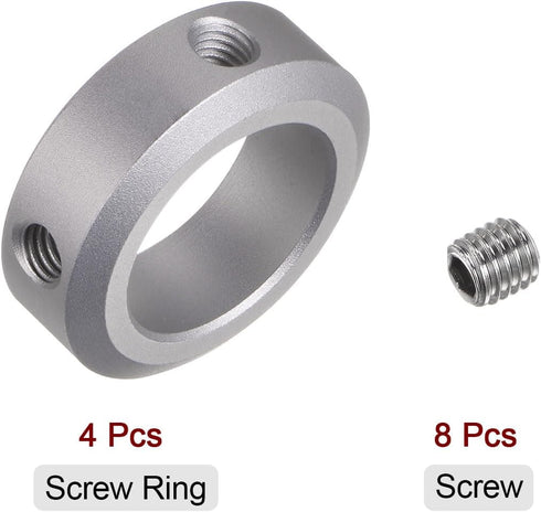 4pcs Shaft Collar, 30mm Bore Aluminum Alloy Set Screw, 46mm OD, 15mm Width for Wheel Barrow Axle and CNC Machine Tools