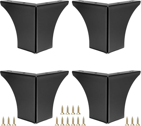 OwnMy 4PCS Metal Furniture Legs 4 Inch Black Sofa Legs Dresser Legs, Modern