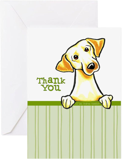 CafePress Yellow Lab Thank You Folded Greeting Cards (10-pack) Matte