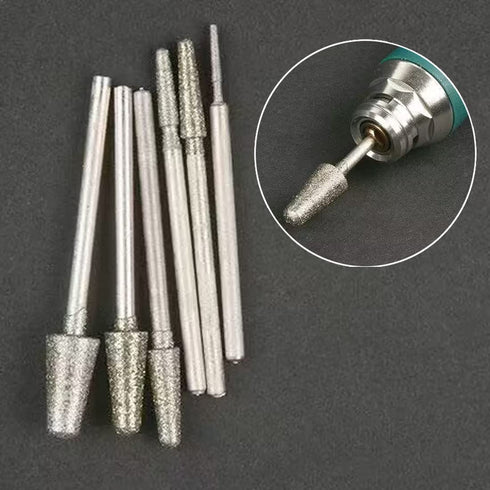 ?????? ???? 10 Pcs Ball Nosed Cone Shape Diamond Burr, 3/32'' Shank Stone Carving Bits for Rotary Tools