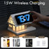SMARTERIOR 15W 3-Level Dimmable Night Light,House-Shaped Nightstand Light with Wireless Charger and White Noise