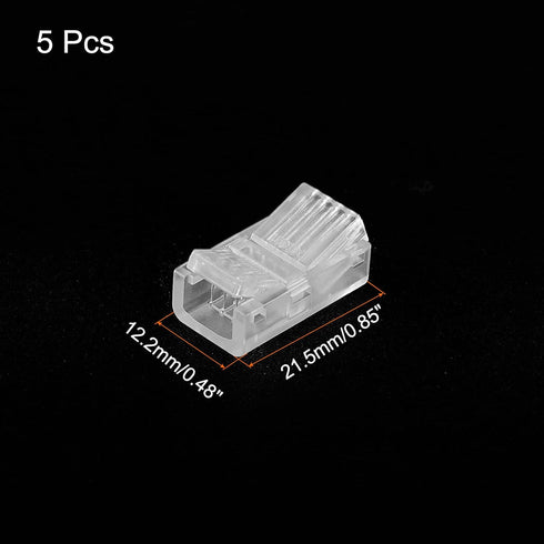 MECCANIXITY LED Strip Connector 4 Pin, 8mm LED Connectors for Strip Lights, RGB Unwired Clips for Strip Light Gapless Track Lighting Connector, Pack of 5 by MECCANIXITY