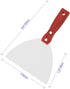 6 Inch Stainless Steel Putty Knife, Wooden Handle Scraper Tool for Drywall, Decals, and Painting