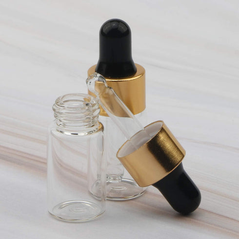 3ML Mini Clear Glass Essential Oil Dropper Bottles, Multi-function Empty Eye Dropper Bottle, 30 Pack