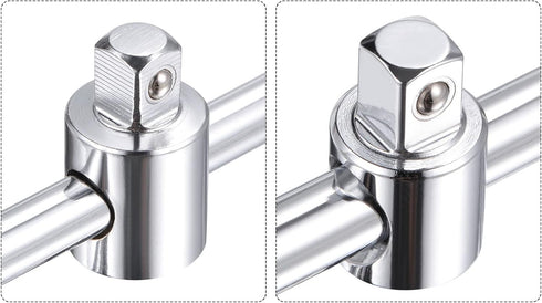uxcell 1/4" and 3/8" Drive Sliding Wrench, Breaker Bar T-Handle Socket Hand Tool, 2pcs