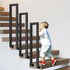 PAUANI Stair Handrails Railing Kit - Balusters Indoor/Outdoor, L/U Type Wrought Iron Stair